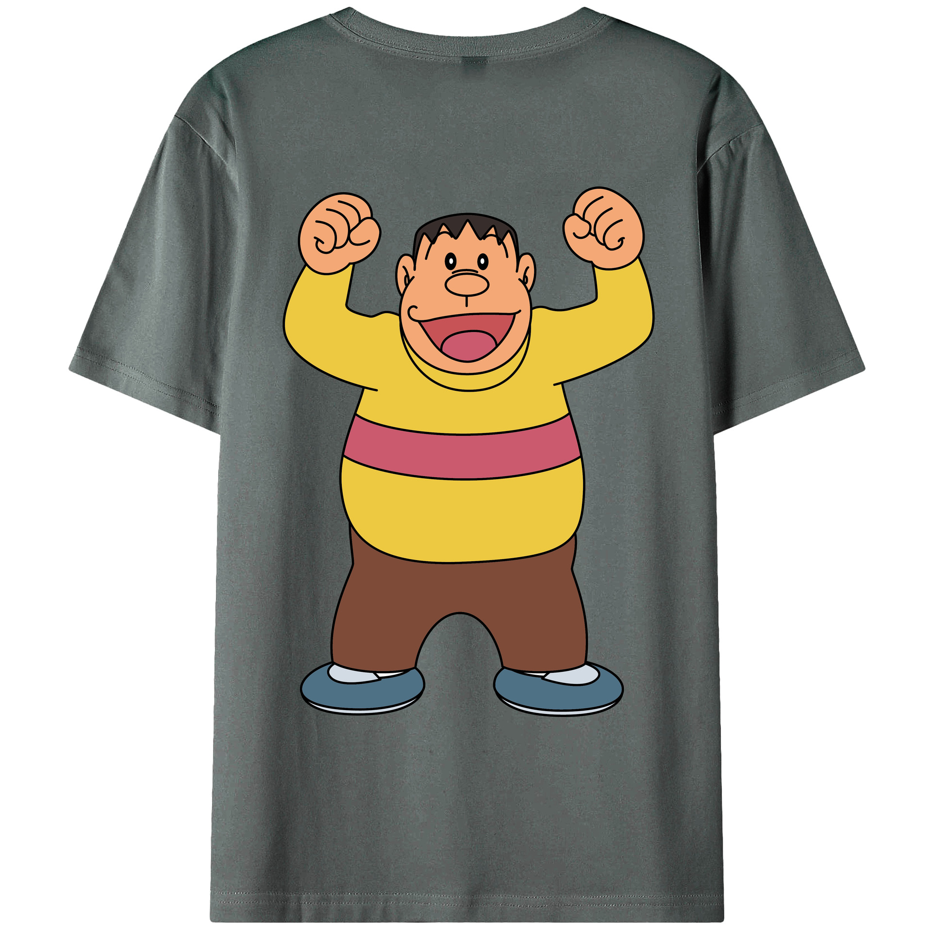 （画像用） ドラえもん 剛田武 Doraemon Gouta Takeshi 綿100％ メンズ半袖Tシャツ（バックプリント） 通気性